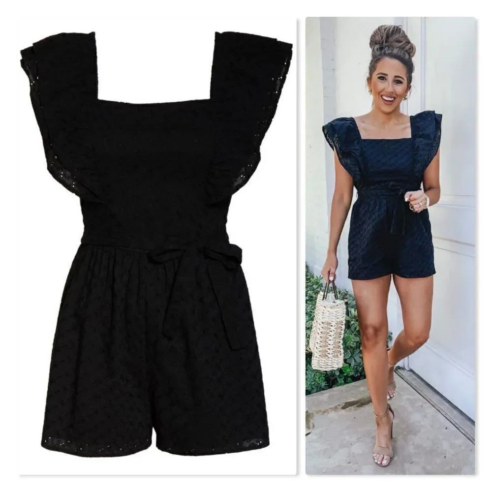 Ali & Jay X Dress Up Buttercup: Sunday Funday Cotton Eyelet Romper size Medium